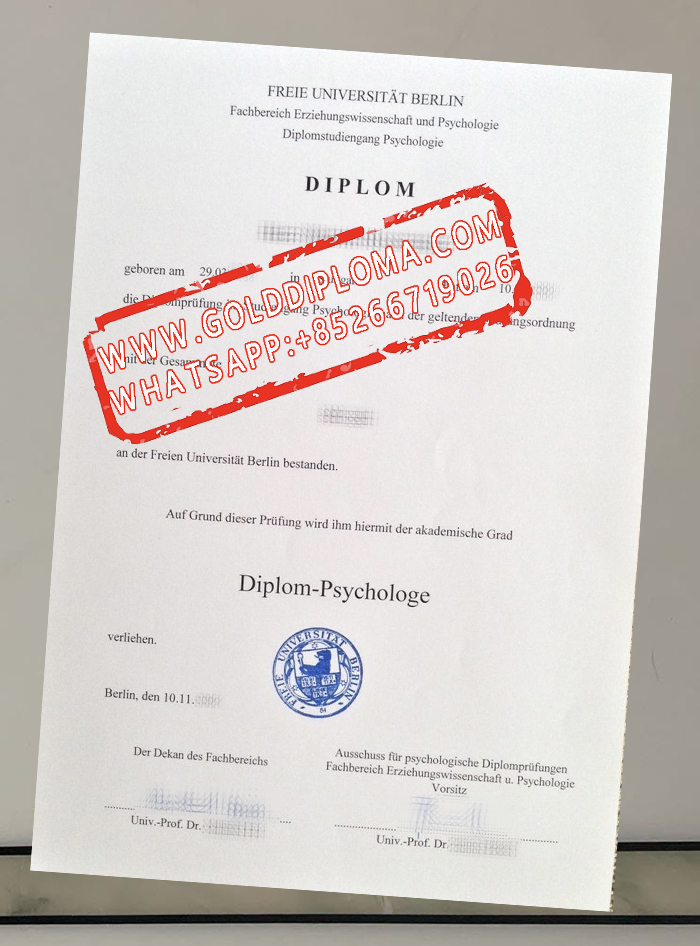 Fake Freie Universität Berlin Diploma