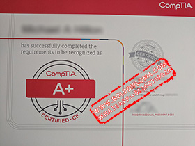 fake CompTia A+ certificate